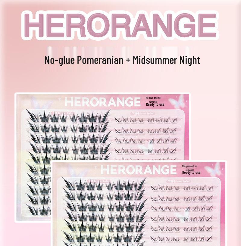 HERORANGE Большая емкость Фокстерьер Летняя ночь Без клея Натуральные Сегментированные Накладные Ресницы Книга