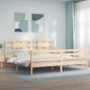 VidaXL Bed Frame with Headboard 200x200 Cm Solid Wood 3194461