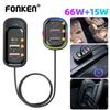 FONKEN Автомобильное зарядное устройство расширения 6 в 1, 66 Вт + 15 Вт, высокая мощность зарядки, USB-зарядное устройство типа C, автомобильное зарядное устройство для телефона, поддержка Huawei Samsung