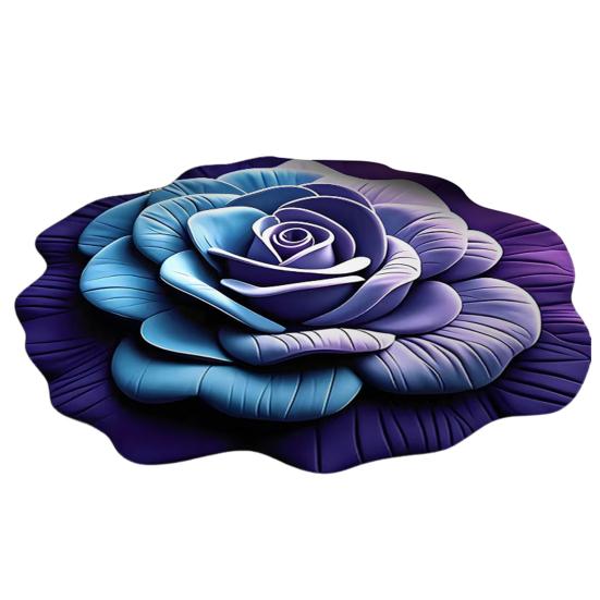 3D Visual Flower Rug Absorbent Floral Floor Mat with Anti-Slip Bottom Decorative Living Room Area Rug for Bedroom Bathroom Entryway