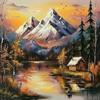 Живопись по номерам для взрослых Горы Живопись Картины по номерам Пейзаж Акриловая краска по номерам Домашний декор