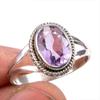 Natural Pink Amethyst Gemstone 925 Solid Sterling Silver Jewelry Ring S.9 Z6l32
