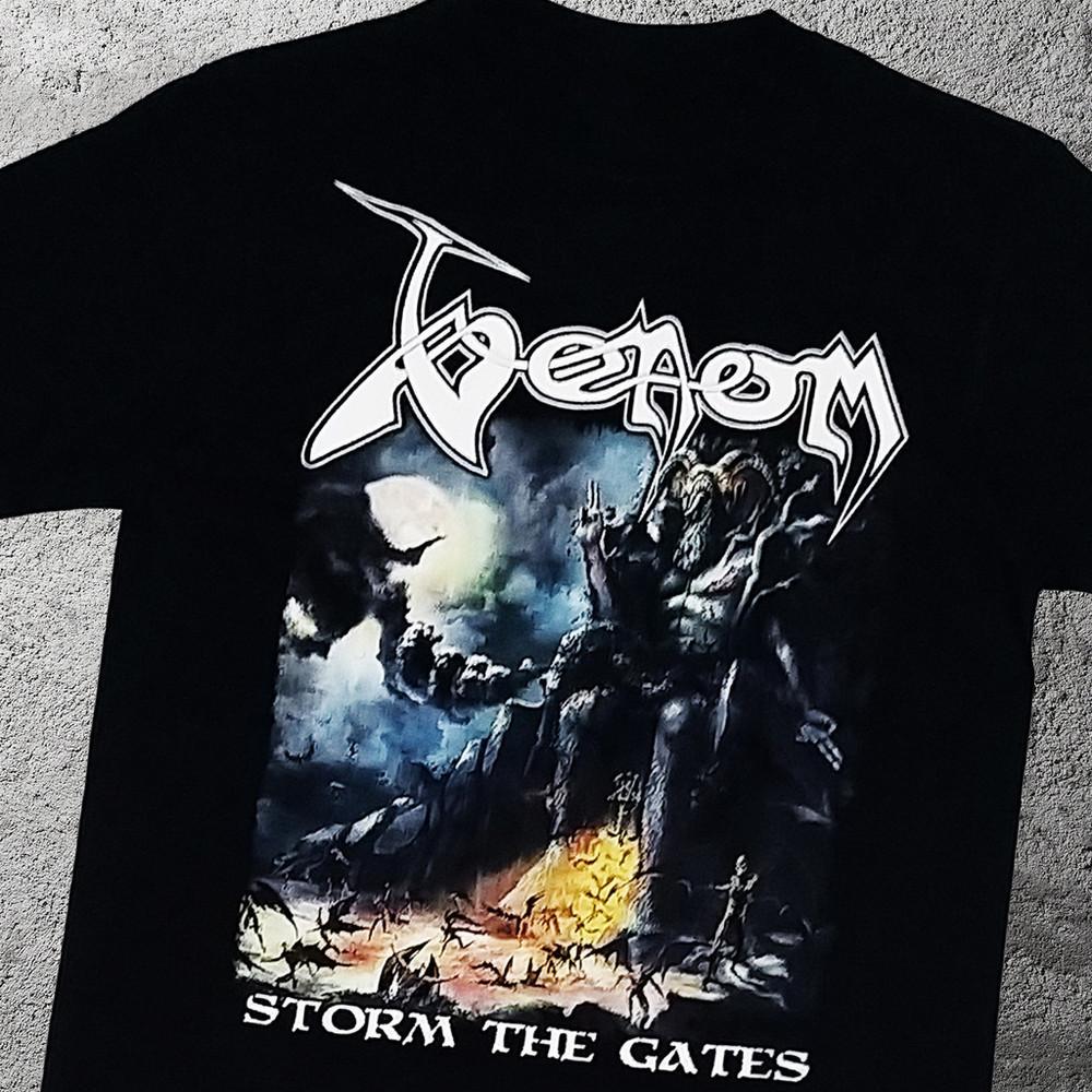 Vintage Venom band STORM THE GATES T-shirt Short Sleeve All Size S-5XL IL428 Unisex T-Shirt