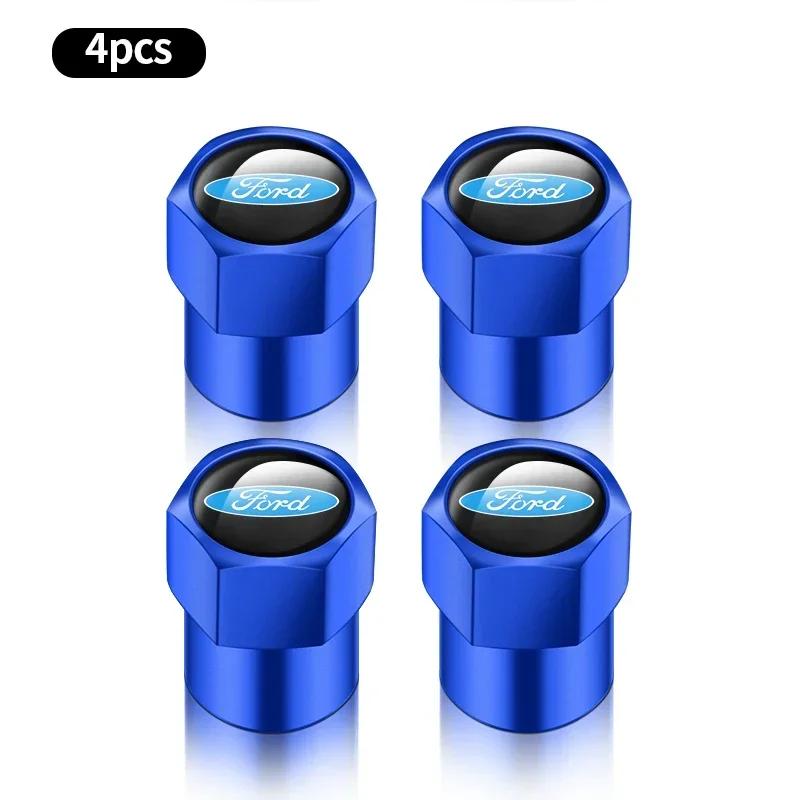 New 2026 Car Sticker 4pcs Car Wheel Air Valve Stem Cover Caps For Ford Focus Fiesta Ranger Mondeo Escort Falcon Flex S-MAX Kuga