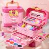 Girl Makeup Suitcase Kit Non-Toxic Lipstict Kids Simulation Cosmetics Nail Polish Beauty Fashion Toy For 6 Years Children Gifts