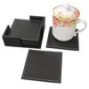 6 шт./комплект модный декор для стола 4" квадратная кожаная подставка под чашку чая/кофе маленькая подставка