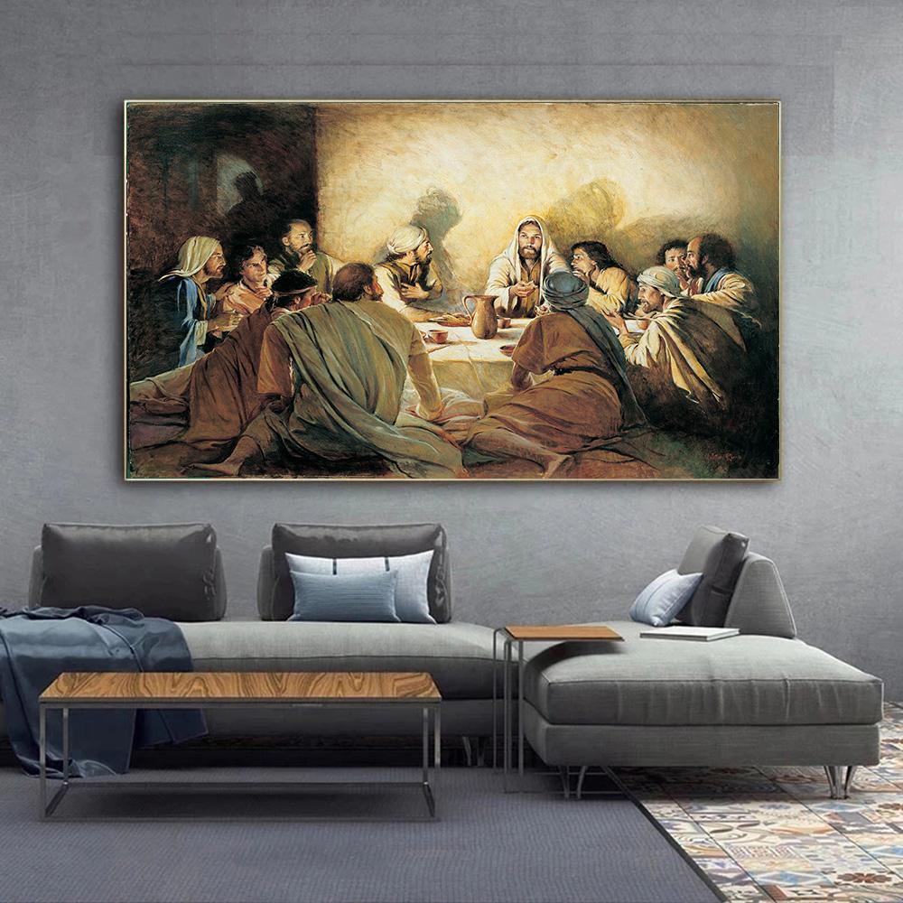 Da Vinci Famous Painting The Last Supper Canvas Posters and Prints Jesus Religious Wall Art Pictures for Living Room Home Decor