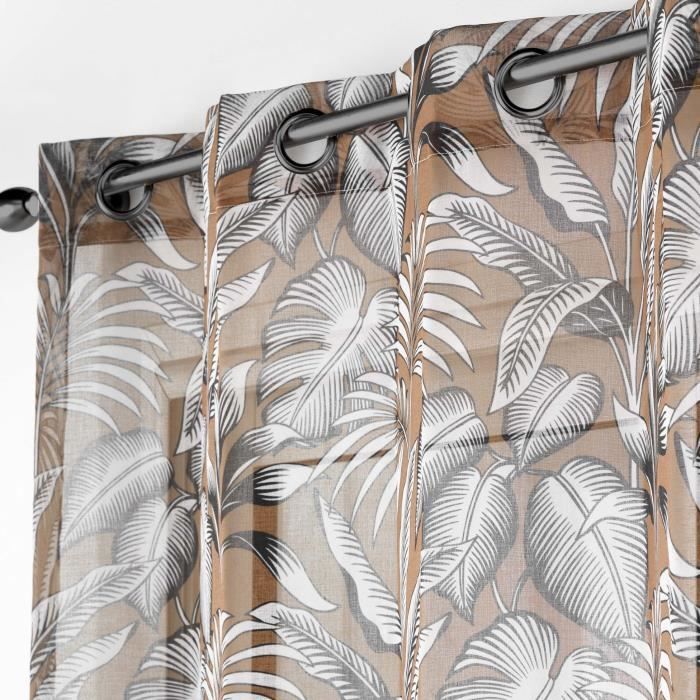 Voilage - Cabanas - Sable - 140 x 240 cm - 100% polyester - Œillets métalliques