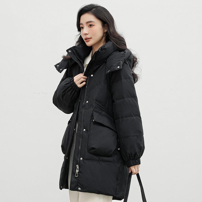 Women's Winter Jacket Coats Thickened Medium-length Cotton Outerwears Large Size Loose Hooded Fashion Youthful Woman Clothes