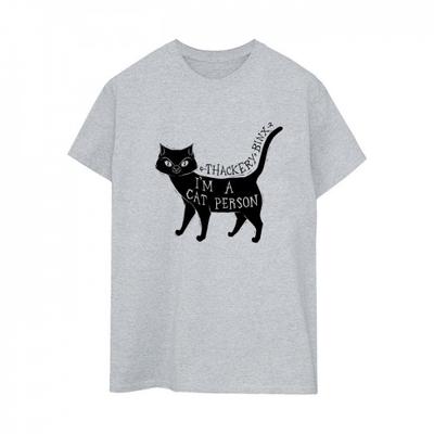 Женская/Дамская хлопковая футболка в стиле бойфренд Hocus Pocus A Cat Person