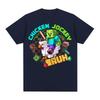 2025Trendy Chicken Jocke Zombie Riding Chicken Meme Unisex Women Hip Hop Trending Gothic Oversized 100 Pure Cotton Printed T Shirt