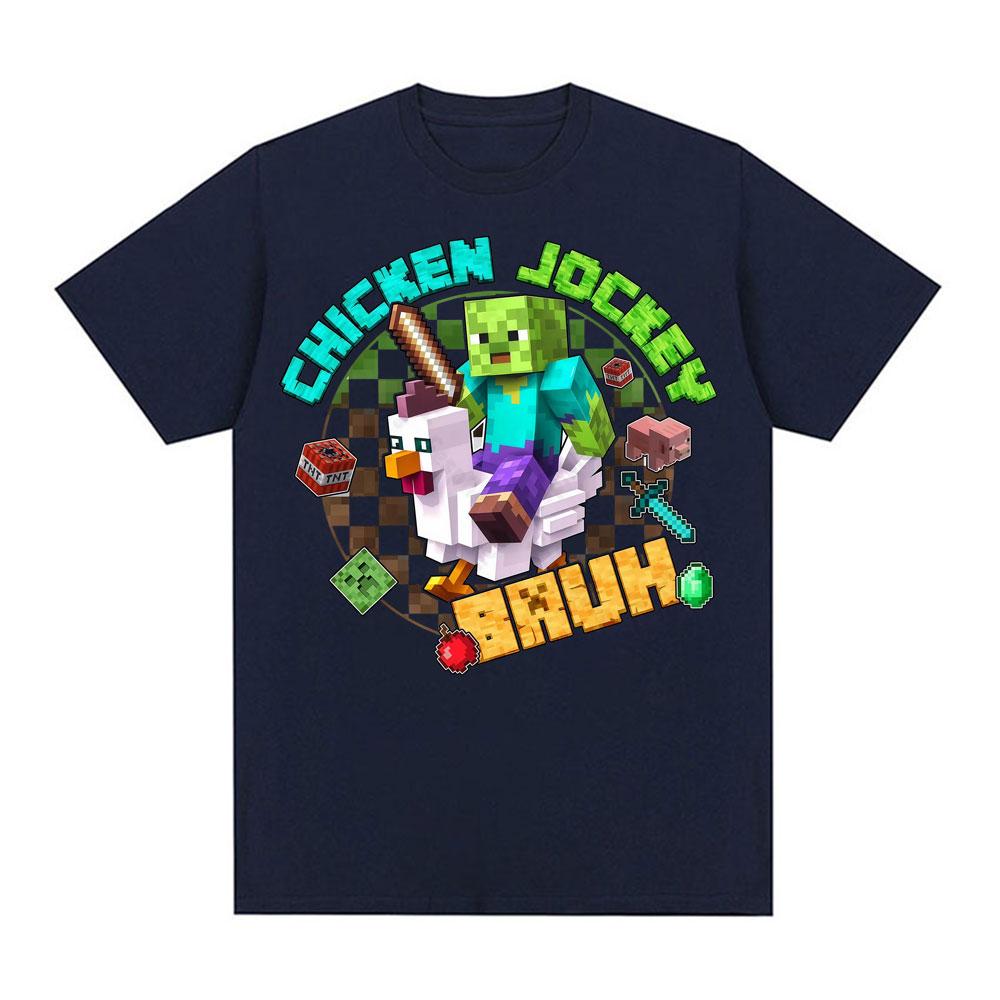 2025Trendy Chicken Jocke Zombie Riding Chicken Meme Unisex Women Hip Hop Trending Gothic Oversized 100 Pure Cotton Printed T Shirt