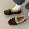 2025 осень и зима новая универсальная шерстяная женская обувь утолщенные теплые мюли полушлепанцы носить зимние ботинки
