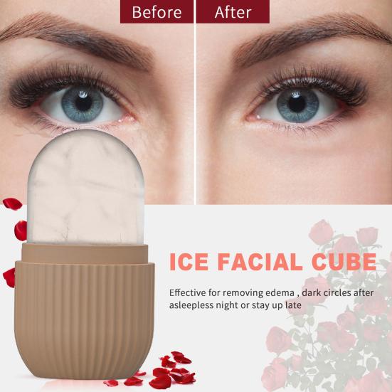 Ледяной роликовый массажер для лица, многоразовый ледяной компресс, мешочек для глаз, удаление пор, сужение лица, силиконовая форма для льда, женский инструмент для ухода за кожей