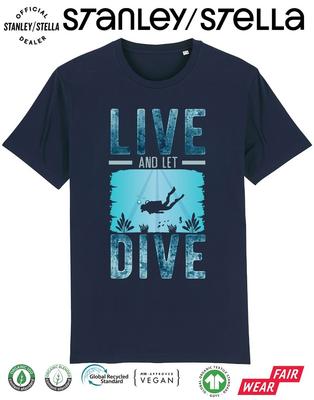 Мужская футболка для дайвинга Live and Let Dive Подарок на День отца Рождество Подарок дайверу