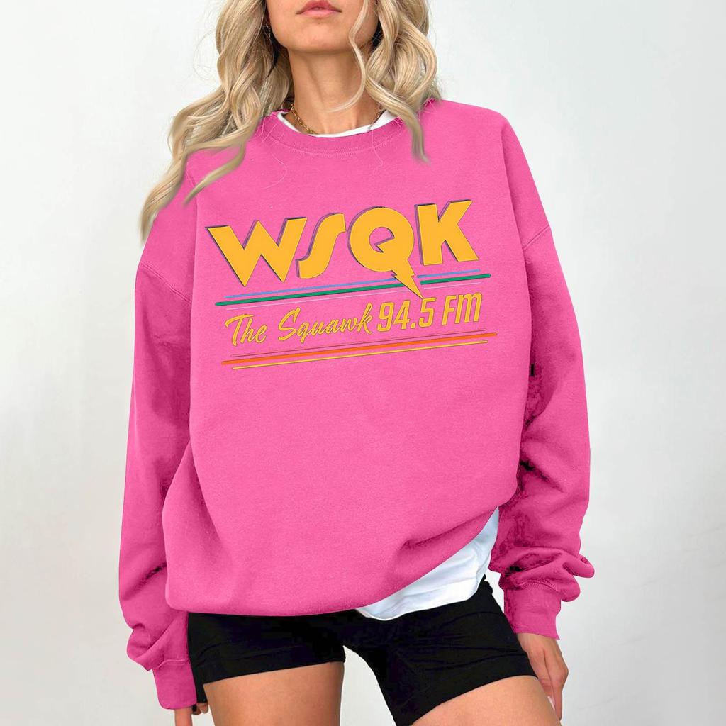 Женский модный и повседневный свитшот с длинным рукавом, круглым вырезом и принтом