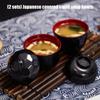 Japanese Style ABS Lidded Soup Bowl Feature Elegant Design Durable Materials for Family Use and Outdoor Activity