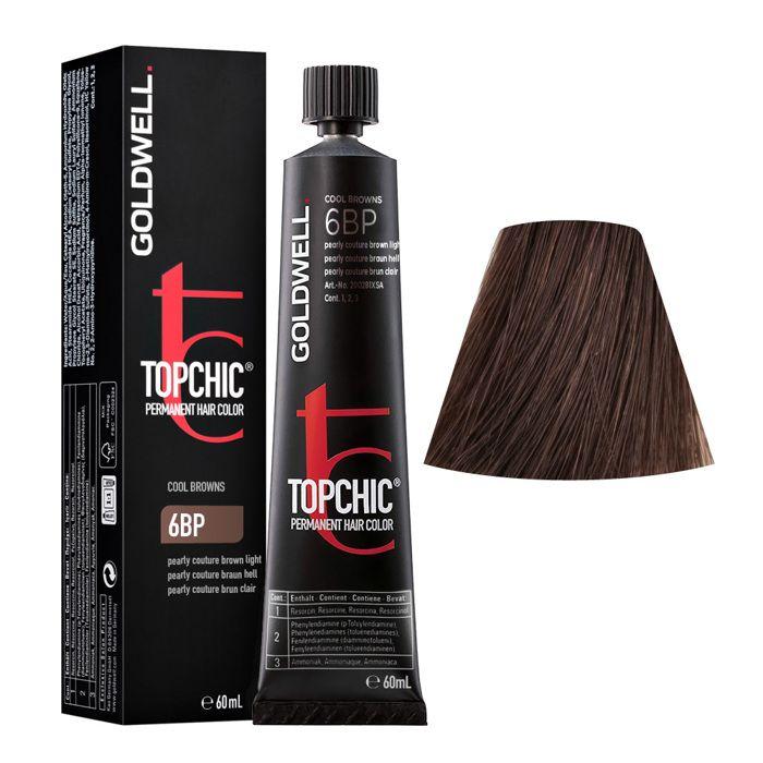 Coloration capillaire - Goldwell - Topchic - Tube 60ml - Châtain - Crème - 6BP