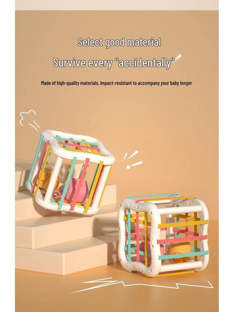 Радужный кубик Рубика, строительные блоки-пазл для развития мелкой моторики малыша, 1-2 года