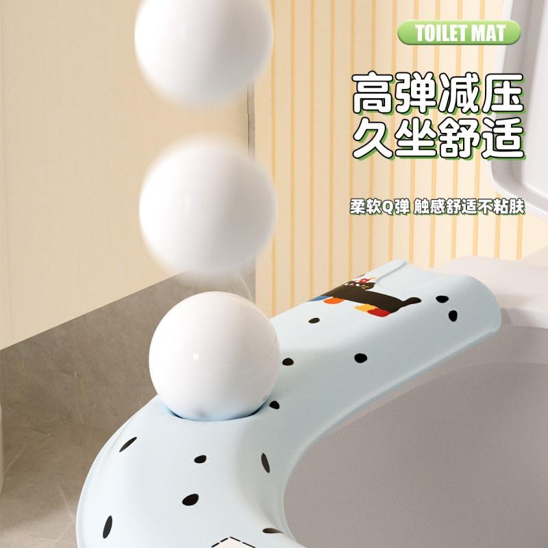 U-Shaped Toilet Seat Cushion Soft Thick Adhesive Pad Home Bathroom Use Comfortable Skin-Friendly
