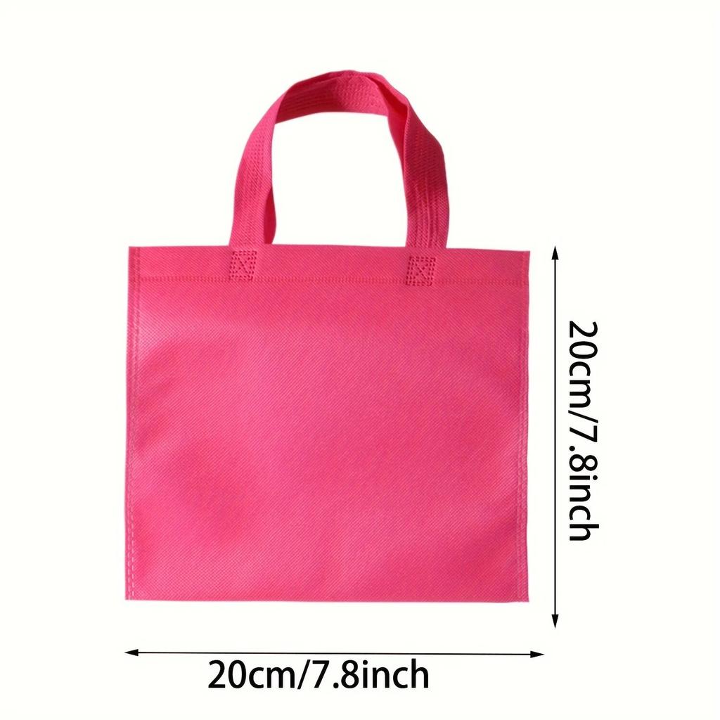 60/120 Pieces Colorful Small Non Woven Party Favor Bag 8×8 Inch Renewable Gift Bag with Handle for Birthday Party Gift Bag