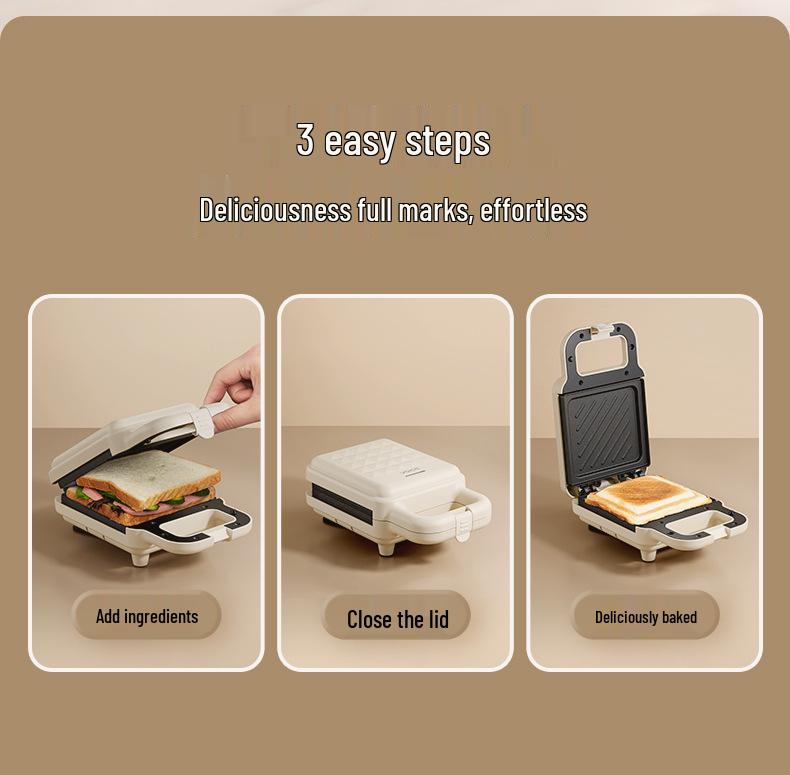 Youyi Multifunctional Breakfast & Sandwich Maker: Griddle, Grill, Toast Press & Waffle Iron.