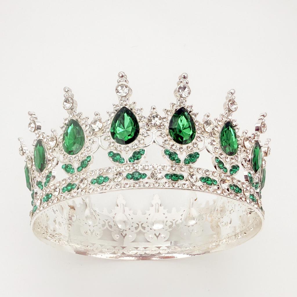 Full Circle Crown Tiara Colorful Baroque Retro Full Diamond Jewelry Wedding Accessories Crown Bridal Crown