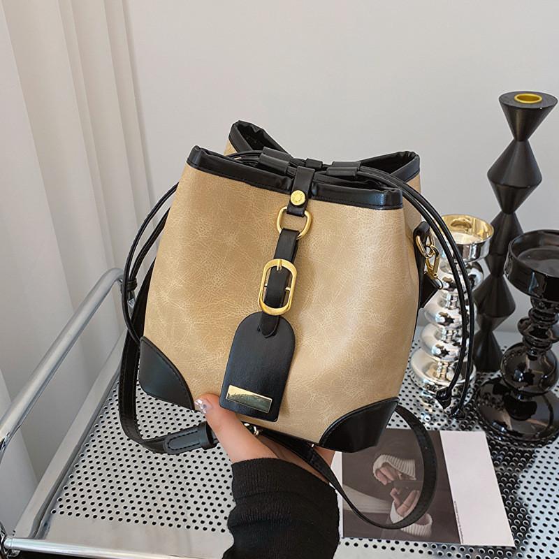 Stylish Korean Fashion Casual Women's Bucket Bag Trendy Fall Collection In Black And Brown