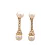 Женские серьги-гвоздики Estele с позолоченным жемчугом и хрустальной дубинкой