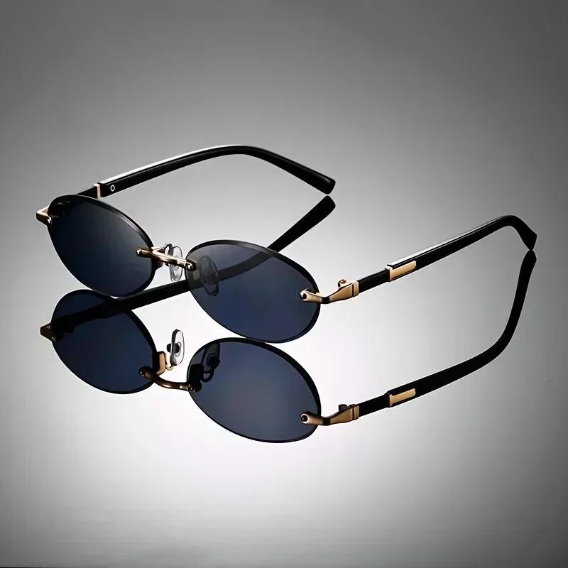 1 шт. Винтажные овальные безободковые очки, многоцветные линзы цвета морской волны, модные унисекс очки