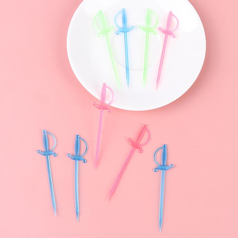 40 шт. разноцветных пластиковых шпажных палочек для шведского стола для фруктов, коктейлей, закусок, вилок