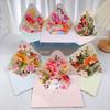 Romantic Flower Birthday Christmas Card with Envelope Flowers Postcard  Wedding Party Invitation