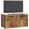 Wall Mounted TV Cabinet Reclaimed Wood Look 59.5 x 31 x 30 cm