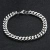 Chain Silver Color Hip Hop Cuban Link Chain Punk Bracelets Heavy Chain Men's Bracelets Punk Jewelry