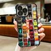 Набор Акварели Палитра Красок Покрытие Чехол для Телефона Для Iphone 16 17 Pro Max Air 16E 14 15 Plus 12 13 Mini Противоударный Чехол с Подушкой Безопасности