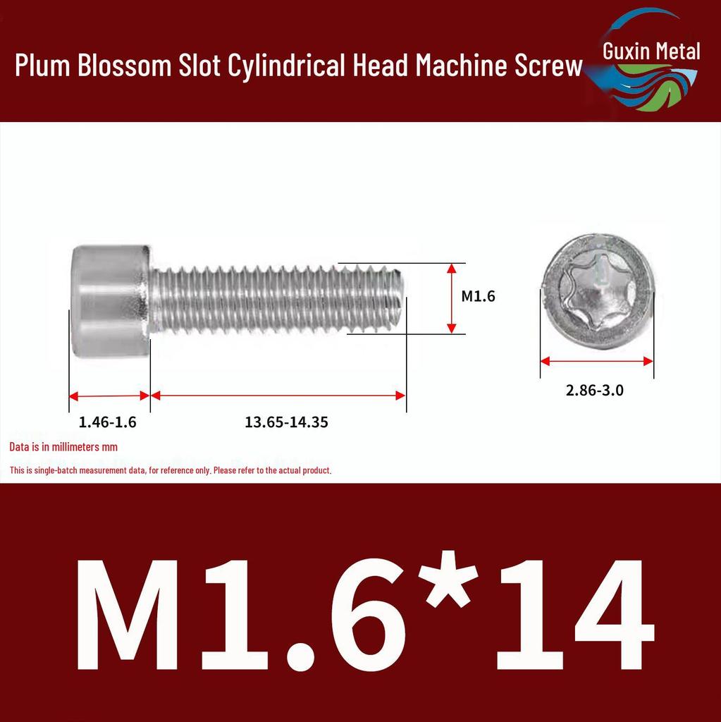 Машинные винты с головкой Torx из нержавеющей стали 304 M1.6-M3