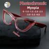 New Trendy Personalized Photochromic Myopia Glasses Ladies' Fashionable Color Blocked High-definition Anti Blue Light Glasses