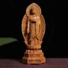 Boxwood Carving The Three Saints of the West Buddha Statue of Tathagata Guanyin Home Buddha Hall Worship Wooden Crafts Gift