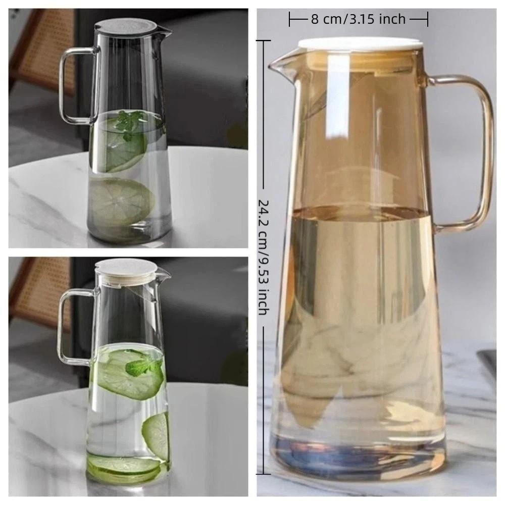 with Lid Glass Kettle Large Capacity Iced Tea Pitcher Milk Bottle Juice Kettle Cold Beverages