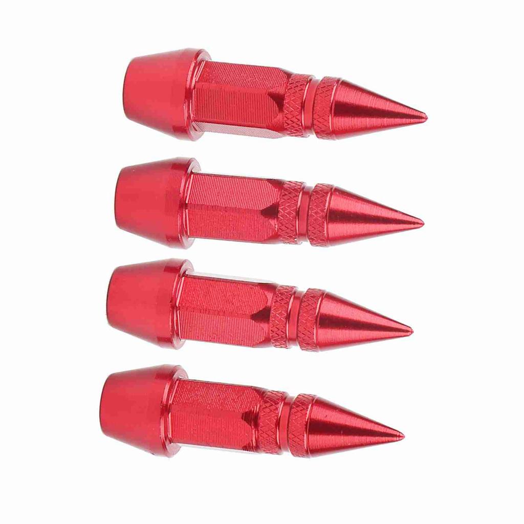 4Pcs Aluminum Alloy Spike Wheel Tire Valve Stem Car Truck Air Dust Caps Covers Red