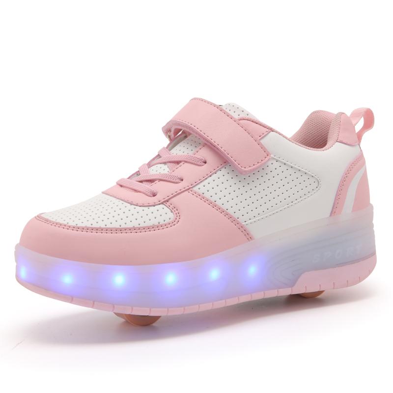 Детские светящиеся кроссовки, которые можно разобрать, двухколесный светильник с подзарядкой, легкая спортивная обувь на колесиках