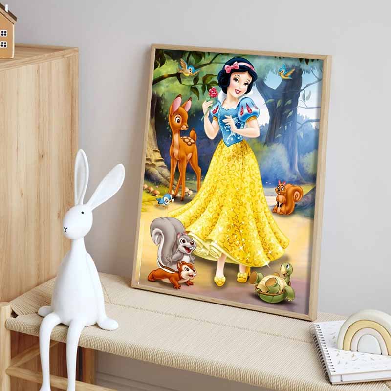 Disney Алмазная живопись Белоснежка и Лесные Друзья Тематическая Иллюстрация 5D Вышивка Крестом Подвесной Принт 5D Пазл Мозаика Вышивка Домашний Декор