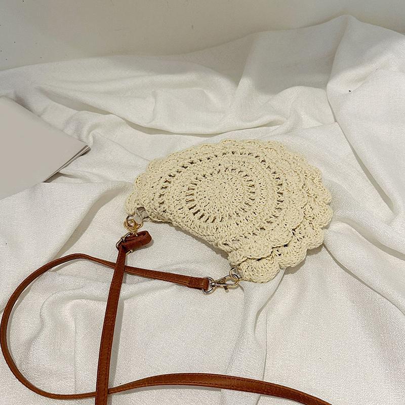 Yogodlns Винтажная плетеная соломенная сумка через плечо, новая круглая летняя пляжная сумка в стиле отпуска, модная сумка через плечо