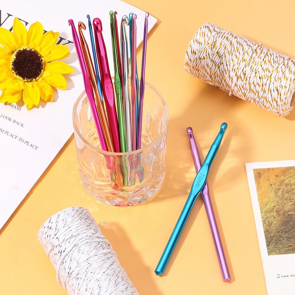 Набор Алюминиевые Тунисские Афганские Швейные Принадлежности Вязание Крючком Вязальные Спицы Крючки