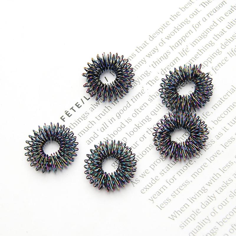 5 шт./компл., черное золото, массажное кольцо для пальцев, кольцо для акупунктуры, терапия, расслабление рук