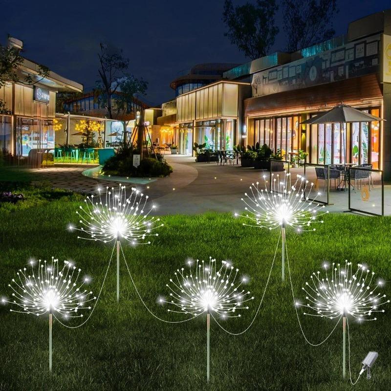 Светодиодные солнечные фейерверки, уличные водонепроницаемые солнечные садовые сказочные лампы для лужайки, патио, двора, вечеринки, рождественские украшения