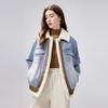 Women's Korean Style Denim Patchwork Short Down Jacket