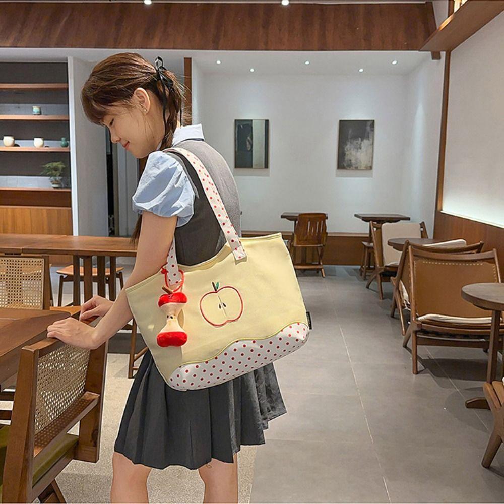 Message Bag Fruits Shoulder Bag Solid Color Nylon Tote Bag Fashion Funny Handbag  Travel