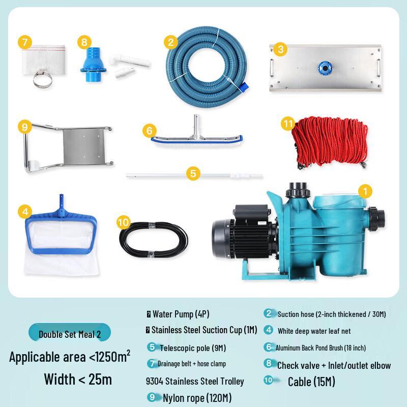 Junding Camp 4HP Self-Priming Pool Cleaner Set