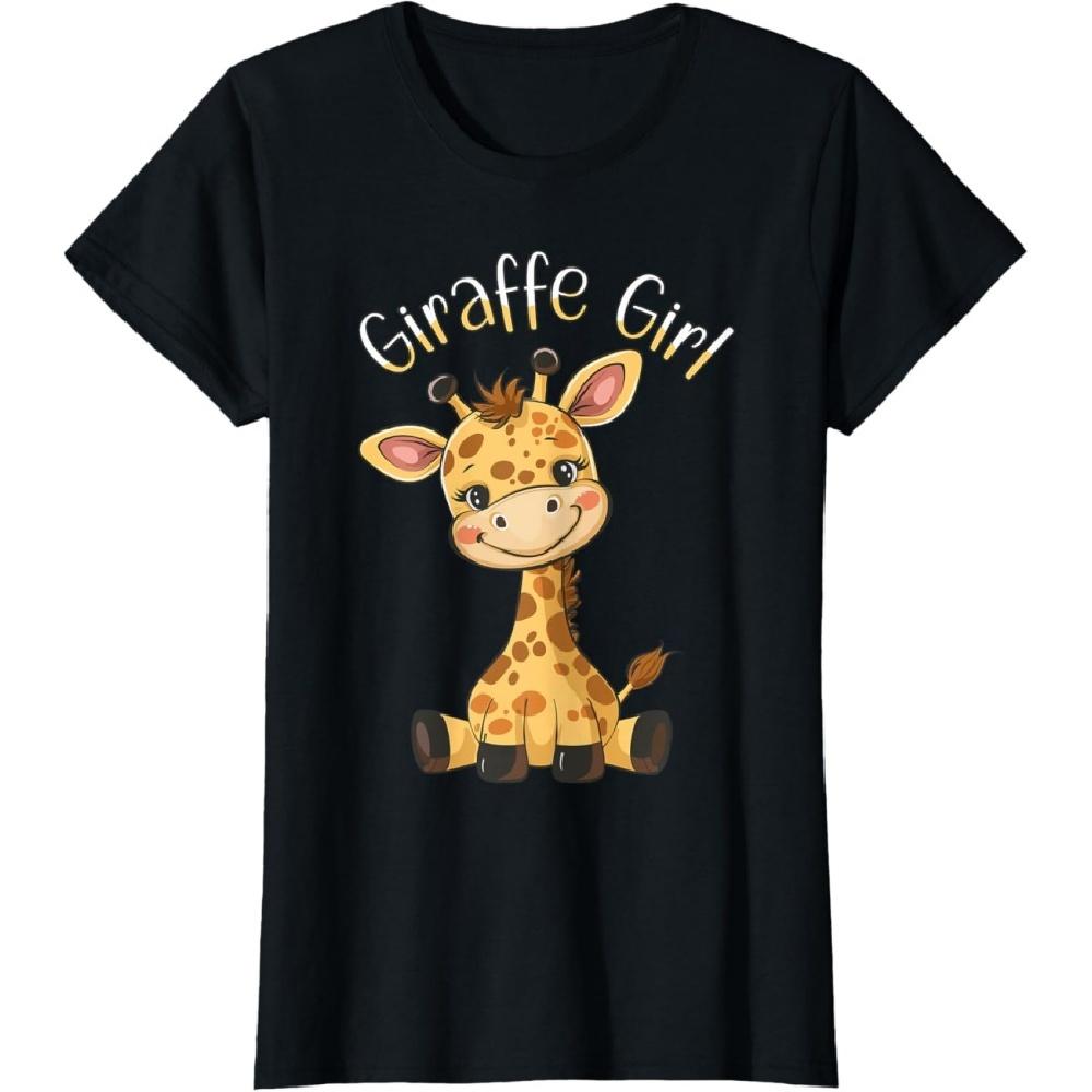 Giraffe Girl Cute Giraffe Girls Giraffe T-Shirt
